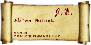 Jávor Melinda névjegykártya