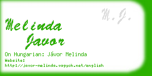 melinda javor business card