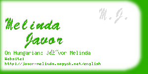 melinda javor business card